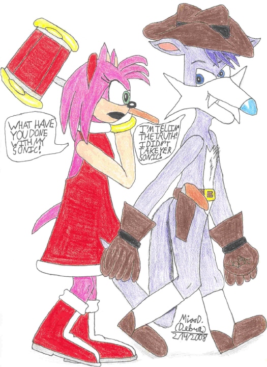 Amy Rose chasing Nack The Weasel